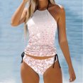 thumbnail image 2 of JAKANYQ Women Swimwear Tankini 2PCS Normal Swimsuit Backless Printing Adjustable Print Multicolor Padded Strap Bathing Suits Sexy Vacation Boho Classic Hawaii Summer Tropical Brazilian Beachwear, 2 of 4