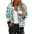 thumbnail image 2 of Chaquetas y abrigos casuales sin capucha de manga larga para mujer Sudadera holgada de manga larga con cremallera Chaqueta informal de béisbol de punto grueso Chaqueta de poliéster para mujer, 2 of 5
