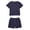 Navy-2, variant on WhouRiu Boys Summer Outfits Kids Short Sleeve Tees And Shorts Sets Casual Daily Clothes
