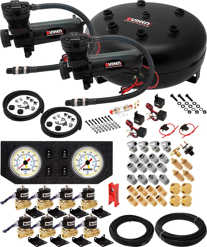 Vixen Air Suspension Kit for Truck/Car Bag/Air Ride/Spring. On Board System Dual 200psi