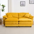 thumbnail image 3 of LITVZ 84" Stupendous Oversized Double Chaise Lounges Indoor, Comfy Corduroy Chaise Lounge Sleeper Chair with Ottoman for Living Room, 3 of 10