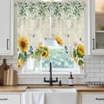 thumbnail image 6 of Sunflowers Swag Valances for Windows, Kitchen Window Curtains Over Sink, Floral Green Leaves Bees Watercolor Window Treatment Curtains for Living Room/Bedroom Curtains 2 Panel Sets 36"x45", 6 of 8