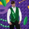 thumbnail image 5 of UNDERWRAPS Mens Green Sequin Vest - Formal Green Vests For Men, 70s Disco Party Accessory (Mens XX-Large (50-52)), 5 of 7