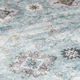 thumbnail image 6 of ReaLife Rugs Machine Washable Printed Distressed Boho Border Blue Ivory Eco-friendly Recycled Fiber Area Runner Rug (7'6" x 9'6"), 6 of 8