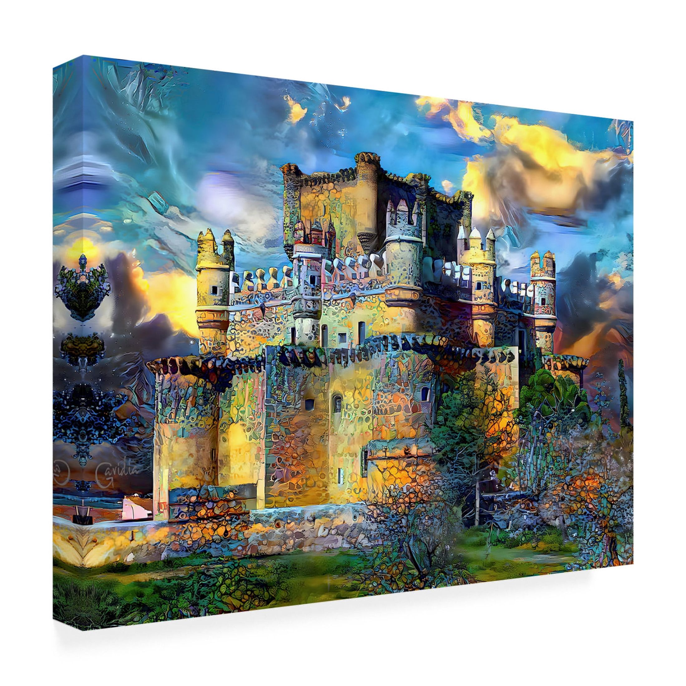 Canvas Wall Art - Pedro Gavidia 'Toledo Spain Guadamur Castle' Wall Art for Living Room, Bedroom, or Office Décor by Trademark Fine Art - 47 x 35 Inches