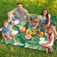 thumbnail image 7 of Tropical Leaves Waterproof Picnic Blanket with Foldable Zipper, Suitable for Outdoor Use, Suitable for Travel, Camping, Beaches, Parks, Grasslands, Picnic Blanket Accessories, 7 of 7