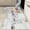 Black and White, variant on 2 Pieces Kitchen Rugs, Abstract Anti Fatigue Non Slip Foam Cushioned Blue and Turquoise Art Painting Comfort Indoor Floor Mat Runner Rug Set for Laundry Office Sink Bathroom (17"x48"+17"x24")