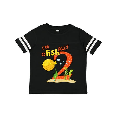 

Inktastic I m O-Fish-Ally Two- Cute Puffer Fish Second Birthday Gift Toddler Boy or Toddler Girl T-Shirt