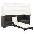 thumbnail image 2 of vidaXL 3 Seater Sofa Convertible Sleeper Sofa Bed with Cushions PE Rattan, 2 of 26