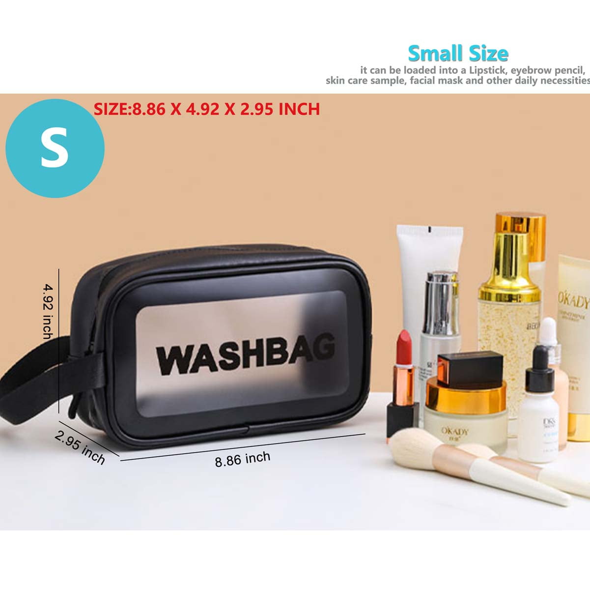 Toiletry Bag, Travel Cosmetic Bag Clear, Njjex 1 Pcs