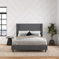 thumbnail image 2 of DHP Eveline Upholstered Platform Bed Frame with High Wingback Headboard, Queen, Soft Woven Dark Gray, 2 of 20