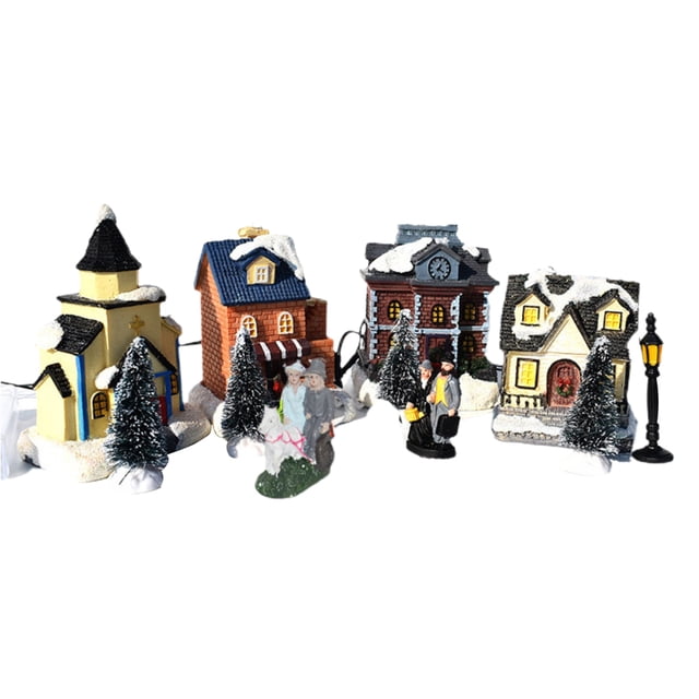 Adorno De Casa De Navidad, Casa De Pueblo Estable De Navidad LED Decorativa Para Sala De Estar