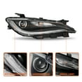 thumbnail image 7 of For 15-17 Chrysler 200 Halogen Headlight w/ LED DRL Passsenger Side Black Trim, 7 of 7