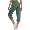 thumbnail image 4 of Mohiass Pantalon Cargo Capris pour Femmes Randonnée Léger Séchage Rapide Été Extérieur Décontracté Voyage avec Poches Bleu Ciel P, 4 of 4