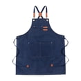 thumbnail image 1 of Abbracc Canvas Apron Kitchen Apron Adjustable Heavy Duty for Men with Large Pockets Work Blue, 1 of 9