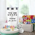 thumbnail image 2 of 50th Birthday Gifts For Women 50th Birthday Gift For Mom 20oz Wine Tumbler Happy 50 Year Old Bday Presents For 1972 Born Woman Bestie Friend Sister White Turn Fifty Wine Cup With Keychain, 2 of 5