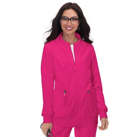 Clearance Koi Comfort Women's Coco Zip Front Scrub Jacket Medium Flamingo