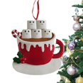 thumbnail image 1 of Adornos para árboles de Navidad Colgante de muñeco de nieve de resina Colgante de taza de café Adornos navideños Colgante de resina pintado a mano para festividades, 1 of 6