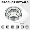 thumbnail image 3 of Uxcell 2Pcs 6205ZZ Deep Groove Ball Bearings, 25x52x15 mm High Speed Double Metal Shielded Bearing Pre-Lubricated, 3 of 6