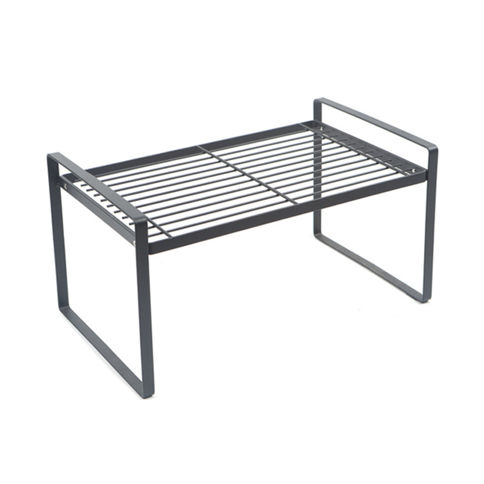 SSBSM Kitchen Shelf Removable Double Guardrail Design Metal White Black