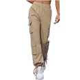 thumbnail image 3 of Kmdttou Cargo Pants Women Baggy Plus Size Solid Color Fashionable And Comfortable High Waisted Workwear Pants With 8 Pockets For Casual Wear, 3 of 9