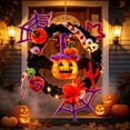 thumbnail image 6 of WWC Halloween Wreath, Orange LED Pumpkin and Bats Wreath, Gothic Halloween Decorations Wreath for Front Door, Indoor Outdoor Party Decor, 6 of 6