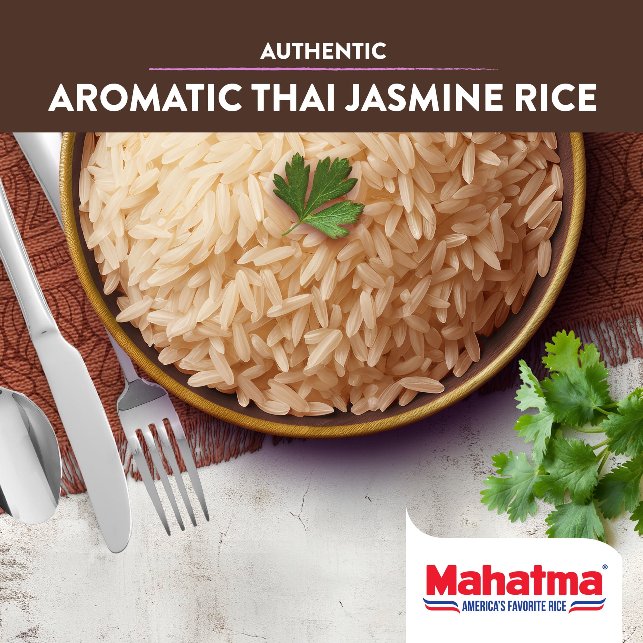 Mahatma Jasmine Brown Rice, Thai Fragrant Whole Grain Rice, 2 lb Bag