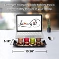 thumbnail image 2 of Walnut Wood Table Centerpiece With Frosted Glass Holders, Vintage Embellishment Creates Peaceful Corner, 2 of 6