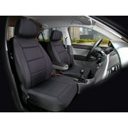 Auto Drive 2 Piece Low Back Memory Foam Car Seat Cover Polyester Black, Universal Fit, 2010SC11