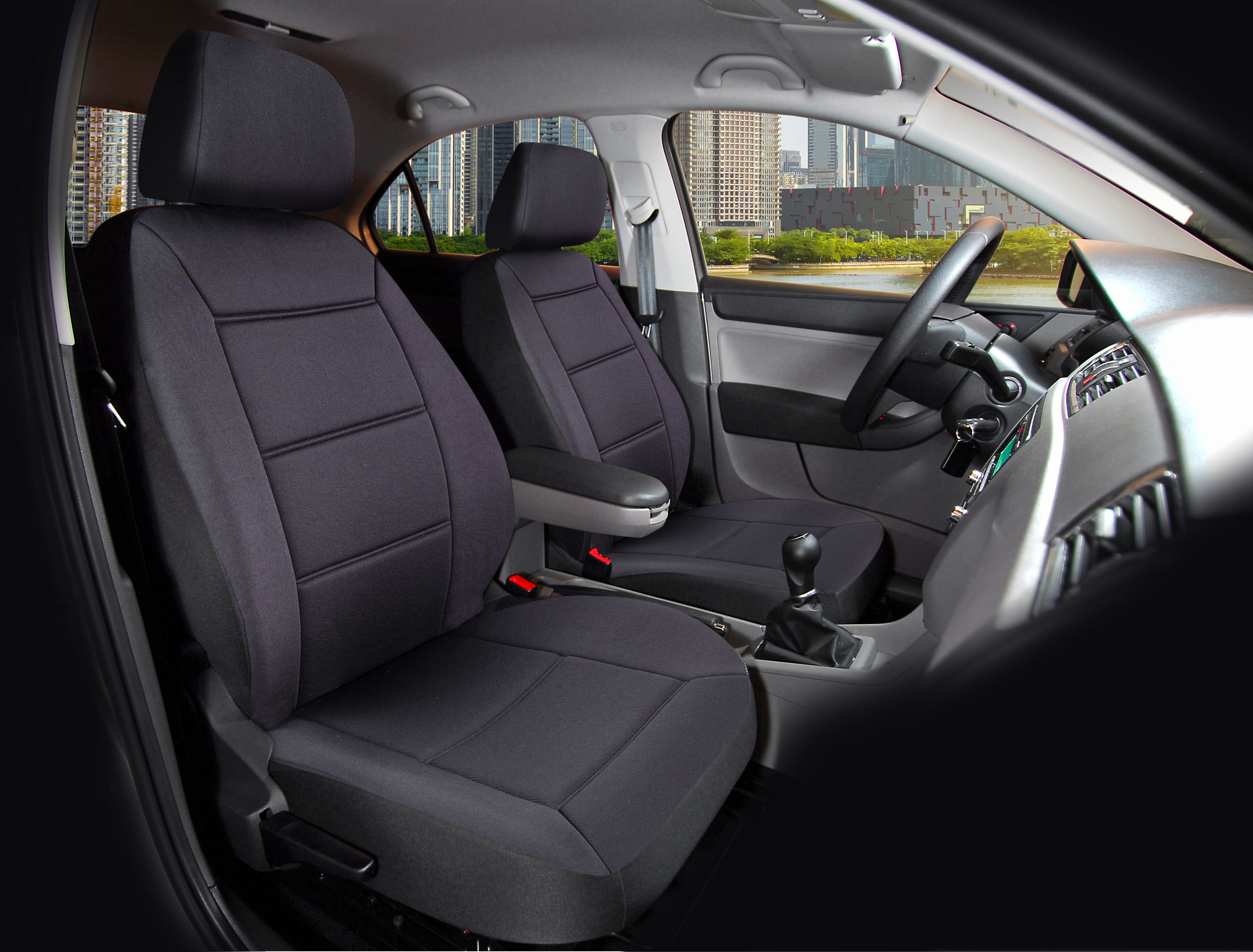 AUTO DRIVE 2 PIECE LOW BACK MEMORY FOAM CAR SEAT COVER POLYESTER BLACK, UNIVERSAL FIT, 2010SC11