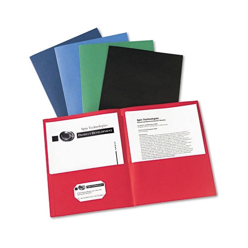 Two-Pocket Folder, 40-Sheet Capacity, 11 X 8.5, Assorted Colors, 25/box | Bundle of 2 Boxes