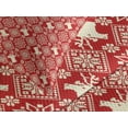 thumbnail image 4 of Ambesonne Nordic Quilted Bedspread Set 3 Pcs, Northern Reindeers Flora, King Size, Red Beige, 4 of 5
