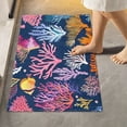 thumbnail image 6 of Toilet Rug U-Shaped Bathroom Rugs Non-Slip Soft Plush Machine Washable Contour Bath Mat Tropical Coral and Fish 24x20, 6 of 9