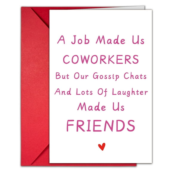 Funny Coworker Card – "A Job Made Us Coworkers, But Our Gossip Chats Made Us Friends" – Perfect for Office Gifting or Friendship Celebrations – Includes Envelope