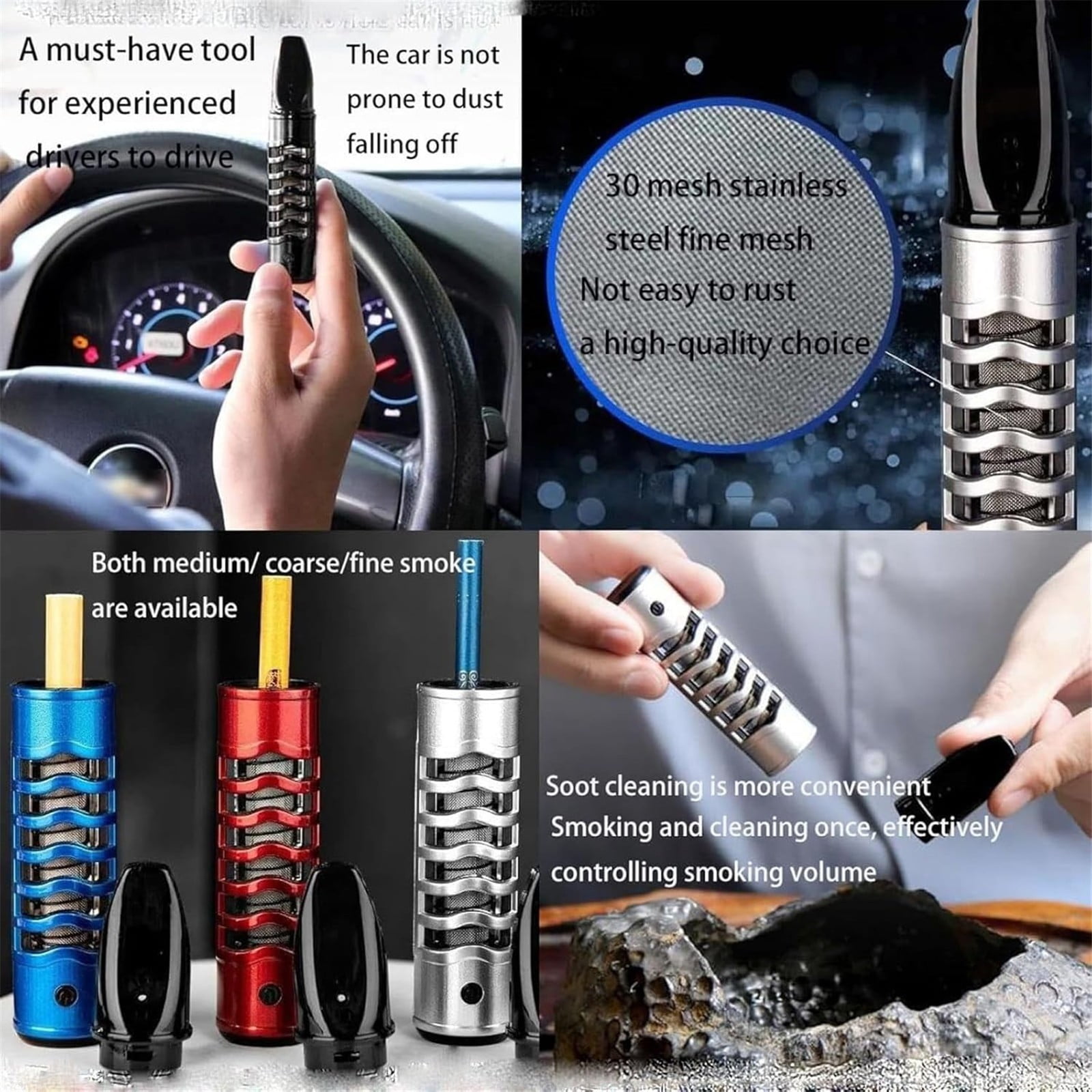 TXYRDXK Lazy Pipe Without Ash, Portable Handheld Ashtray Car