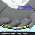 thumbnail image 5 of Harper & Bright Designs Outdoor Half Moon Patio Sofa with Coffee Table, All Weather Iron Frame Curved Conversation Seating Set with Padded Seats and Backrest Cushions for Backyard Garden, Gray, 5 of 12