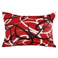 thumbnail image 2 of Red Geometric Queen Size Pillow Cover,Pillowcase Protectors with Zipper,Breathable Decorative Throw Pillow Case Cover,Modern Abstract Black White Striped Lines Pillow Shams for Couch Sofa 20x30Inch, 2 of 8