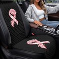 thumbnail image 4 of Eheartsgir Pink Ribbon Rose Car Front Seat Covers, 2 Pack Breathable Quilted Polyester Non Slip Seat Protectors for Auto Interior Decor, 4 of 7