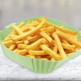 thumbnail image 3 of OUNONA Green Silicone Air Fryer Liner Reusable Heatresistant Cooking Mat for Home Use 10 Inch, 3 of 8