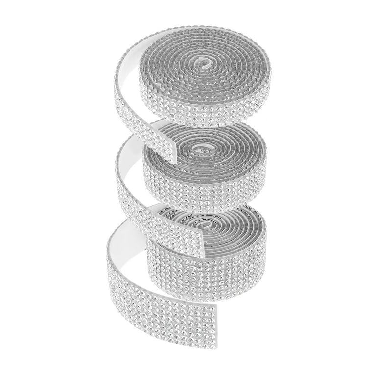 3 Rolls /6.6 Yards Self-adhesive Crystal Rhinestone Ribbon,diamond Ribbon  Stickers Strips Z