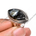 thumbnail image 2 of Natural Larvikite Gemstone 925 Sterling Silver Statement Ring Gift Jewelry for Her, 2 of 5