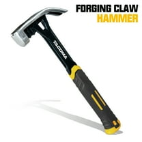 22 Oz Heavy-Duty One-Piece Claw Hammer with Non-Slip Claw, Shock-Absorbing Handle & Magnetic Nail Driver - Polished Face for Precision - Ideal for Construction & Home Improvement