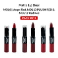 thumbnail image 2 of Ebo Matte Lip Dual Lipstick & Matte Finish Lipgloss Long Lasting 01 Angel Red, 13 Plush Red & 19 Red Red ( 3 Pack ), 2 of 4