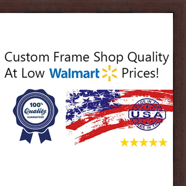 18x36 18 X 36 Walnut Flat Solid Wood Frame With Uv Framer S Acrylic Foam Board Backing Great For A Photo Pos Walmart Com Walmart Com