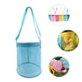 thumbnail image 5 of SDJMa Mesh Beach Bucket Bag for Kids Waterproof Sandproof Sea Shell Collecting Bag Beach Toys Storage Bag Cylindrical Bags with Adjustable Carrying Straps And Zipper for Girls Boys, 5 of 9