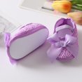 thumbnail image 4 of Gyratedream Infant Baby Girls Sweet Embroidery Soft Soled Princess Shoes with Big Lace Bowknot for 0-18M, 4 of 7