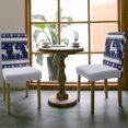 thumbnail image 5 of Chair Covers for Dining Room Set of 6,Xmas Reindeer Winter Snow Stretch Seat Protector Removable Washable Chairs Slipcovers for Kitchen Banquet Wedding Hotel,Snowflake Retro Geometric on Red, 5 of 6