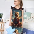 thumbnail image 4 of Fotbe Meditating Golden Retriever Vestido de Dormir para Niñas de 3 a 10 Años, Mangas Cortas, Estilo Princesa, Pijama Camisón con Mangas Voladas-XX-Large, 4 of 6