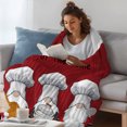 thumbnail image 3 of Red Chef Gnomes Fleece Throw Blanket for Couch, Farmhouse Red White Plaid Microfiber Flannel Blanket for All Season, Lightweight Soft Throw Blankets for Gifts, Home Decor, 32"x47", 3 of 7