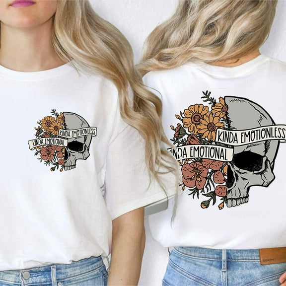 Kinda Emotional Kinda Emotionless Teacher Two Sided T-Shirt, Funny Teacher Shirt, Back to School Classroom Tee, Spooky Season Shirt for Educators